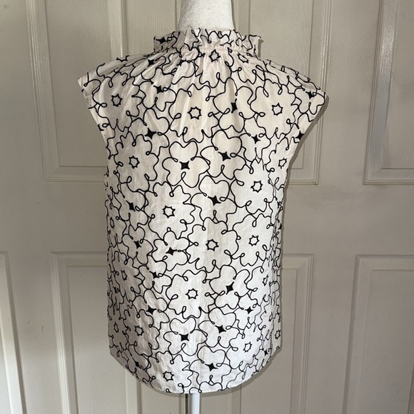 NWT Rebecca Taylor Tai Silk Blend Floral Embroidered Ruffled High Neck Top - Picture 3 of 7